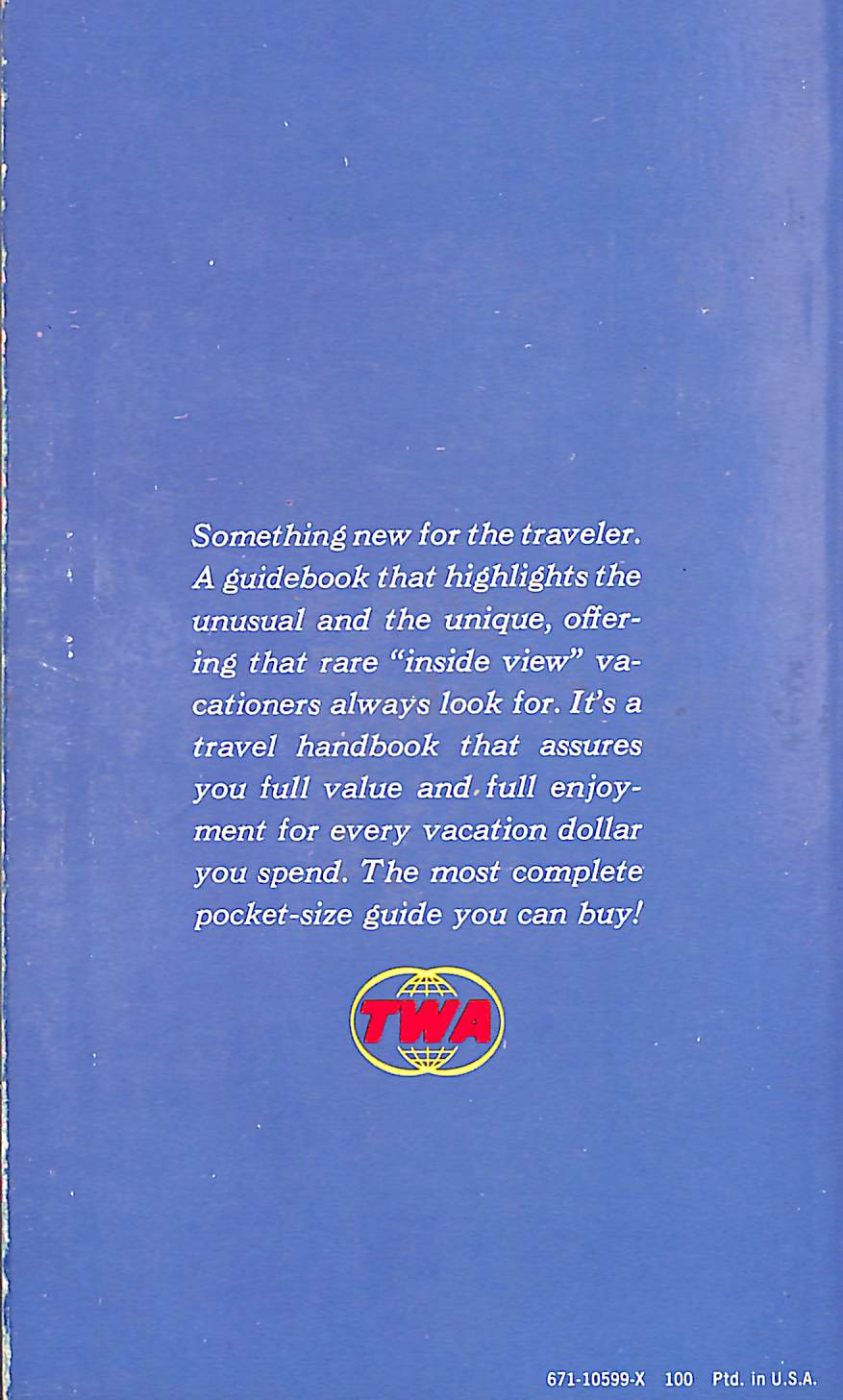 "TWA Getaway Guide Paris" 1971 PORTER, Darwin and GODWIN, John