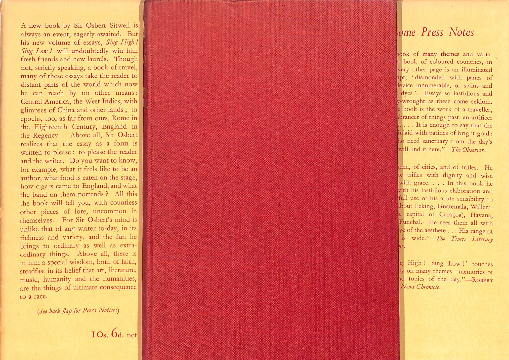 "Sing High! Sing Low!" 1944 SITWELL, Osbert