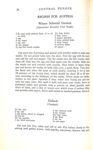 "The World Wide Cook Book: Menus And Recipes Of 75 Nations" 1939 METZELTHIN, Pearl V.