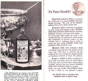 "Myer's Jamaica Rum Recipes" Booklet
