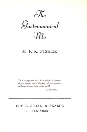 "The Gastronomical Me" 1949 FISHER, M.F.K.
