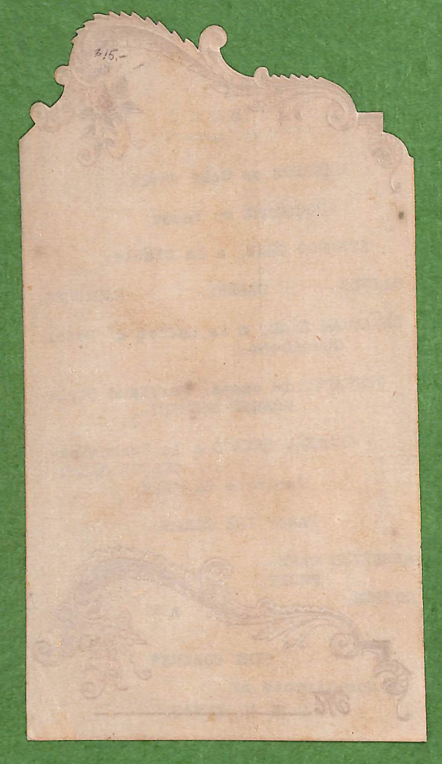 Old Engraved Menu At "The Coates"