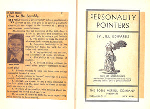 "Personality Pointers" 1935 EDWARDS, Jill