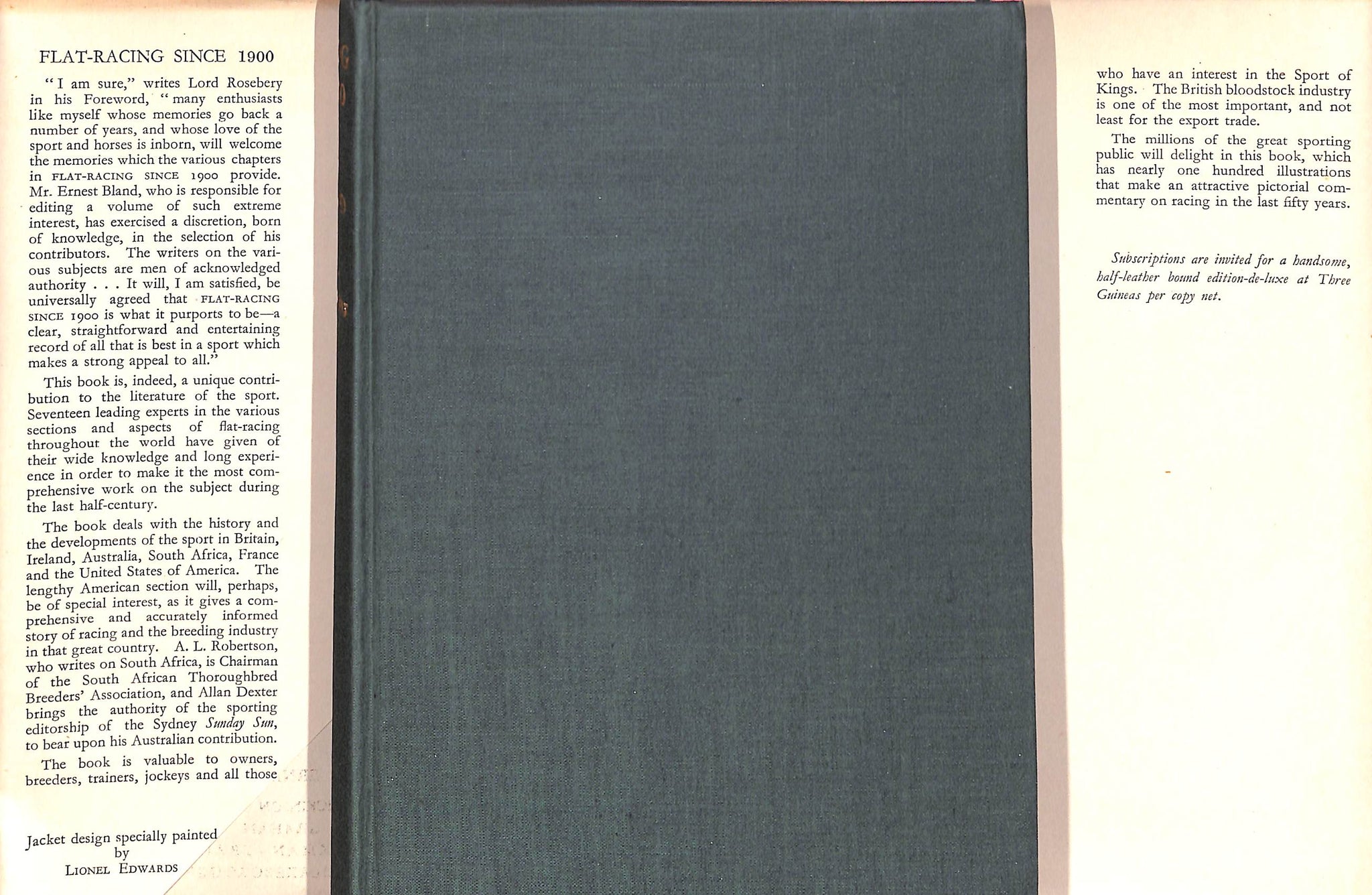 "Flat-Racing Since 1900" 1950 The Earl of Rosebery, K.T. [foreword by]