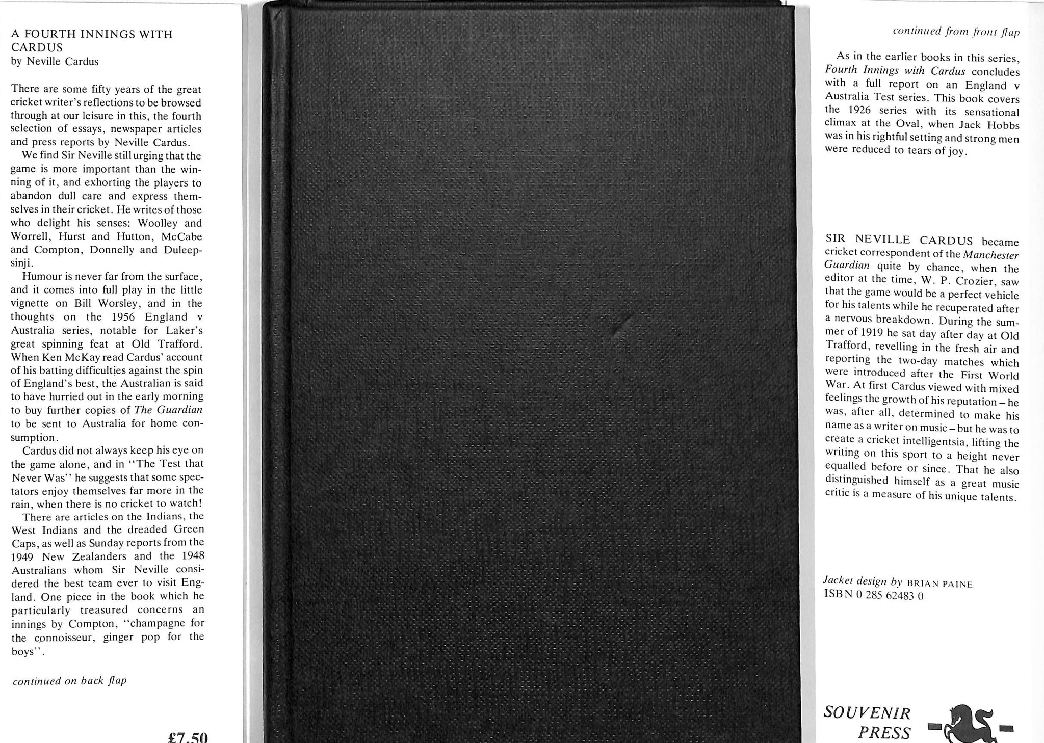 "A Fourth Innings With Cardus" 1981 CARDUS, Neville