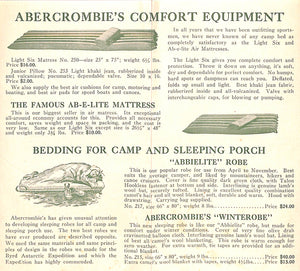 Abercrombie's Camp Outfits 1929 Summer Supplement
