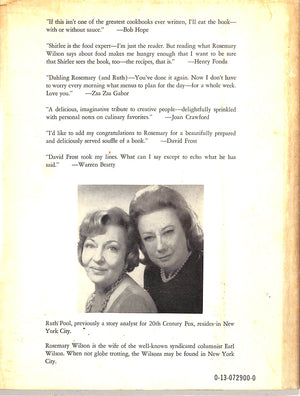 "The Beautiful Wives Cookbook: Glittering Recipes From Celebrities' Kitchens" 1970 WILSON, Mrs. Earl and POOL, Ruth