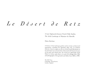 "Le Desert De Retz" 1994 KETCHAM, Diana