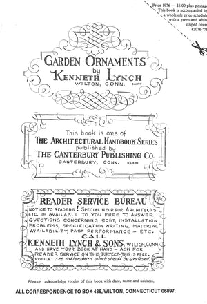"The Book Of Garden Ornament #2076" 1974