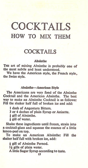 "Cocktails: How To Mix Them" 'Robert'