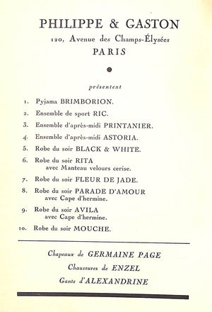 "Defile De La Haute Couture Parisienne" Anvers 12 Juillet 1930