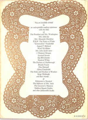 "The Upper Crust: An Informal History Of New York's Highest Society" 1970 CHURCHILL, Allen
