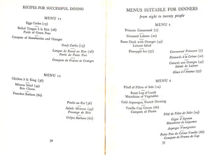 "Elsie De Wolfe's Recipes For Successful Dining" 1934 DE WOLFE, Elsie (Lady Mendl)