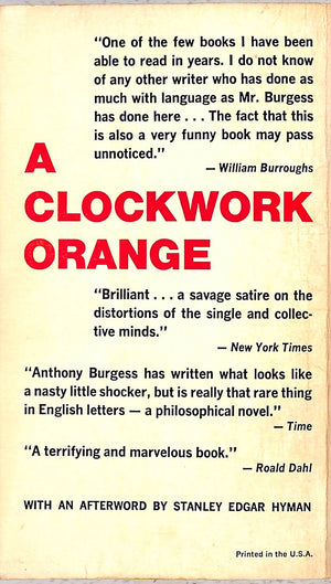 "A Clockwork Orange" 1965 BURGESS, Anthony