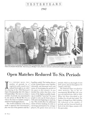 The U.S. Open Polo Magazine June/ July 1996