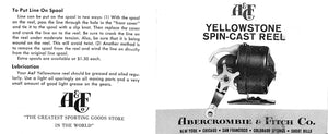 Abercrombie & Fitch Co. Yellowstone Spin-Cast Reel w/ Pamphlet (New In A&F Box)