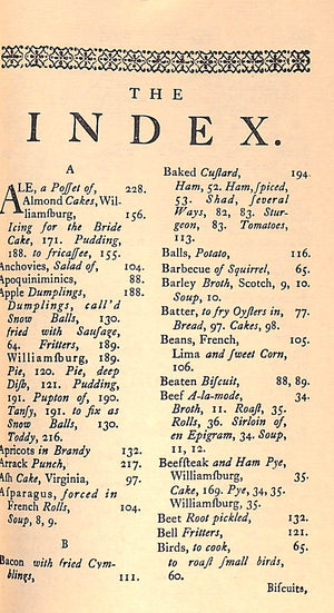 "The Williamsburg Art Of Cookery Or, Accomplish'd Gentlewoman's Companion: Being A Collection Of  Upwards Of Five Hundreds Of The Most Ancient &  Approv'd Recipes In Virginia Cookery" 1938 BULLOCK, Mrs. Helen