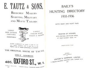 "Baily's Hunting Directory 1935-1936 with Diary and Hunt Maps" 1935