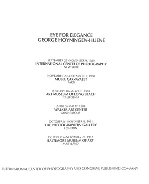 "Eye For Elegance George Hoyningen-Huene" 1980 EWING, William A.