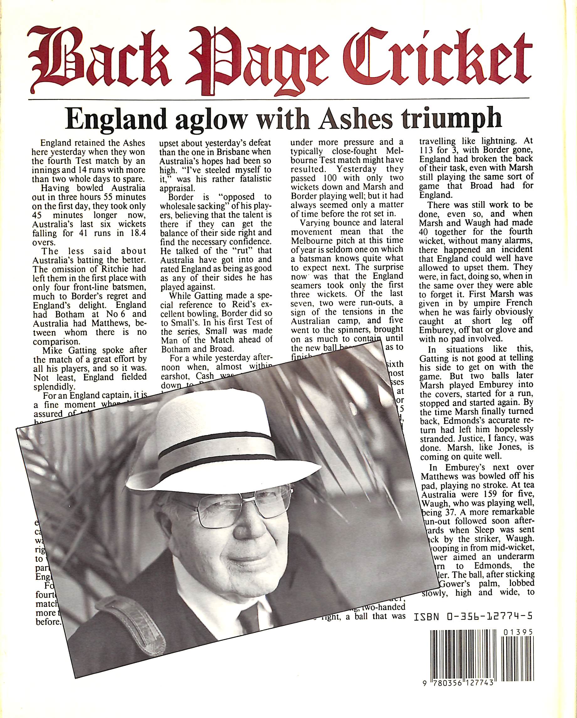 "Back Page Cricket: A Century Of Newspaper Coverage" 1987 SWANTON, E.W.
