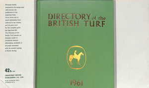 "Directory Of The British Turf" 1961 LAWRENCE, John [edited by]