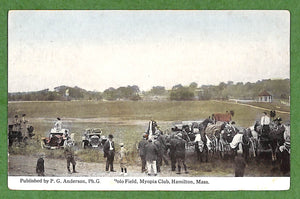 "Myopia Hunt Club Polo Field c1910s Color Postcard"