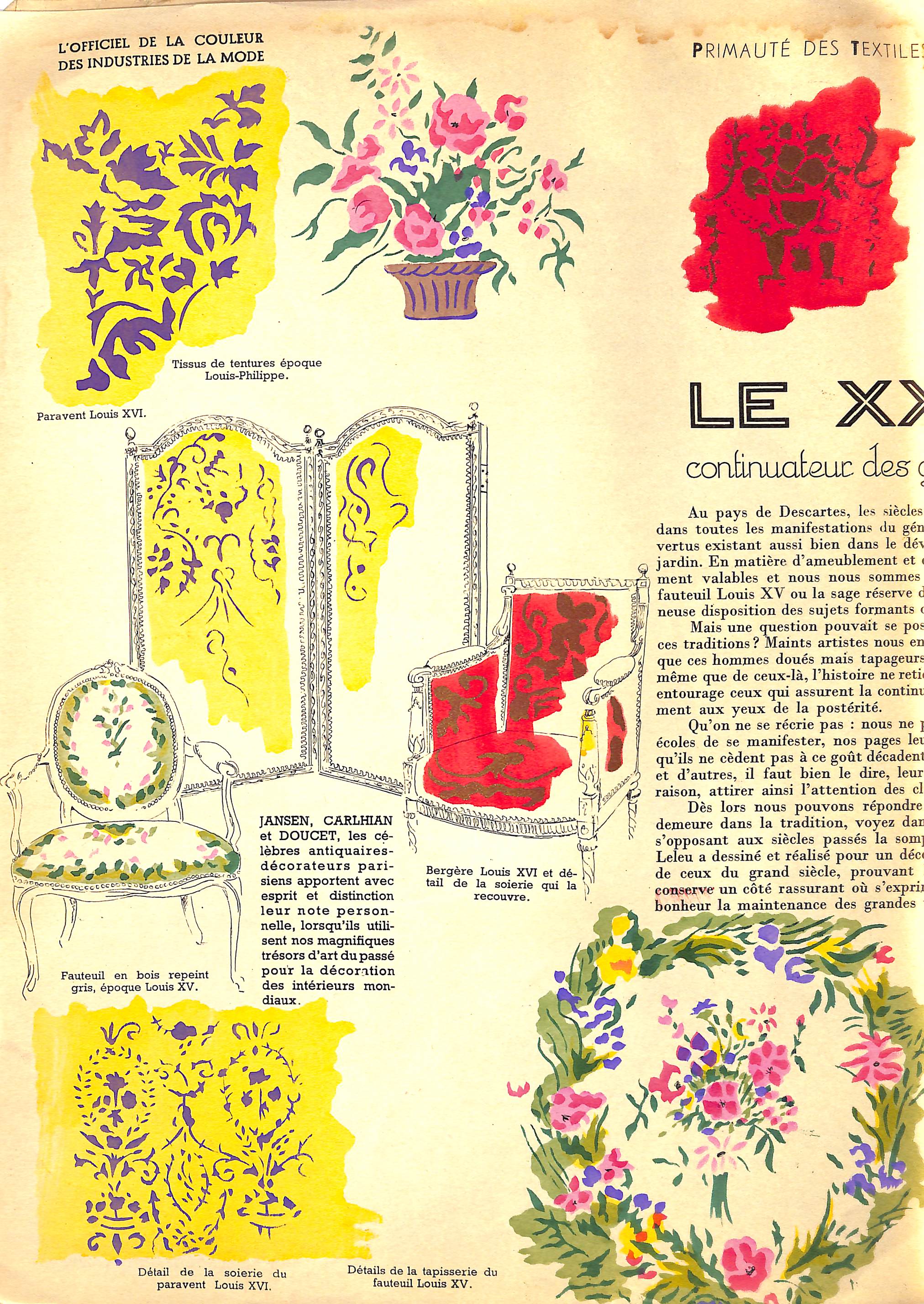 "Lofficiel De La Couleur Des Industries De La Mode" 1952