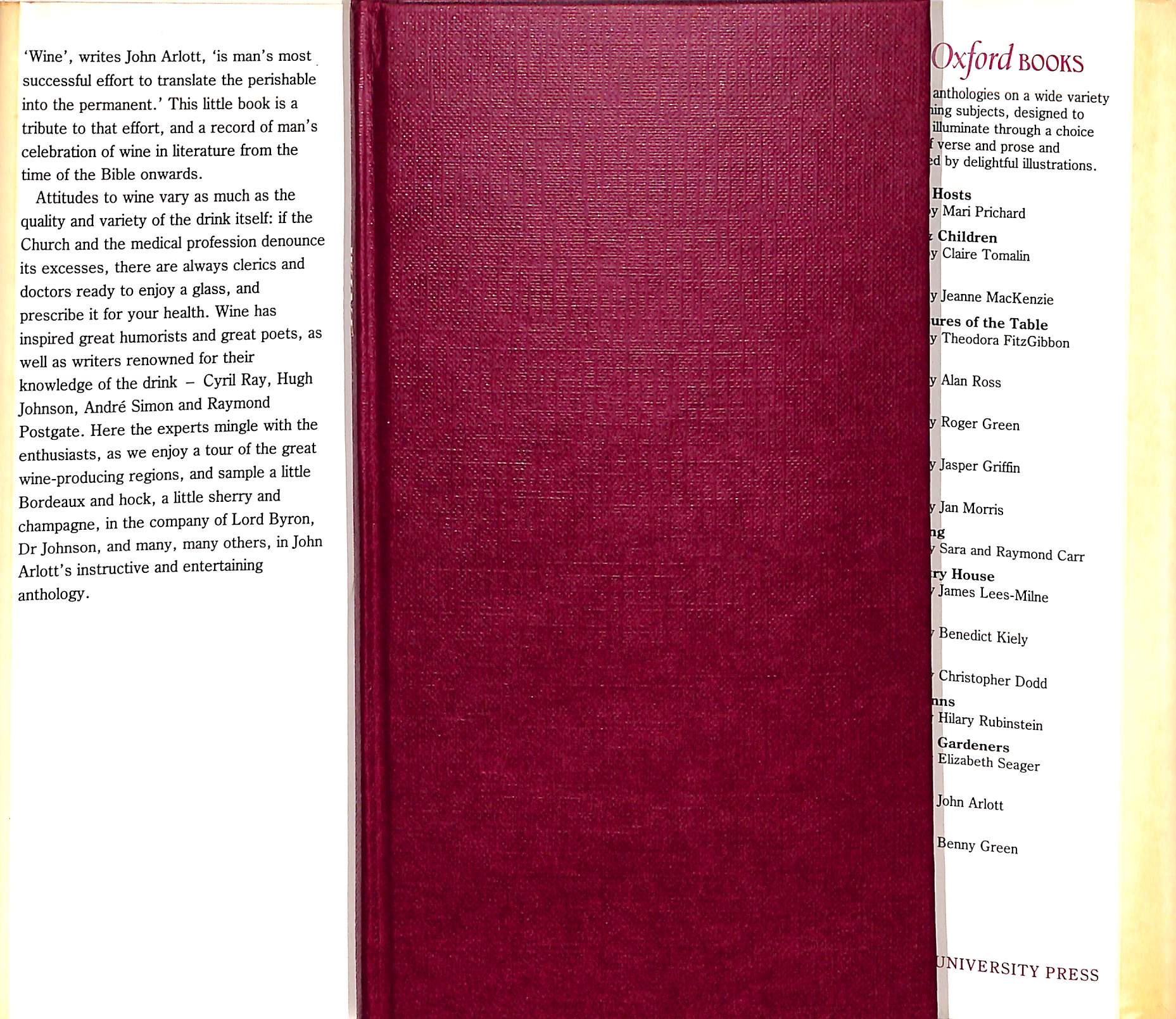 "Wine" 1984 ARLOTT, John [compiled by]