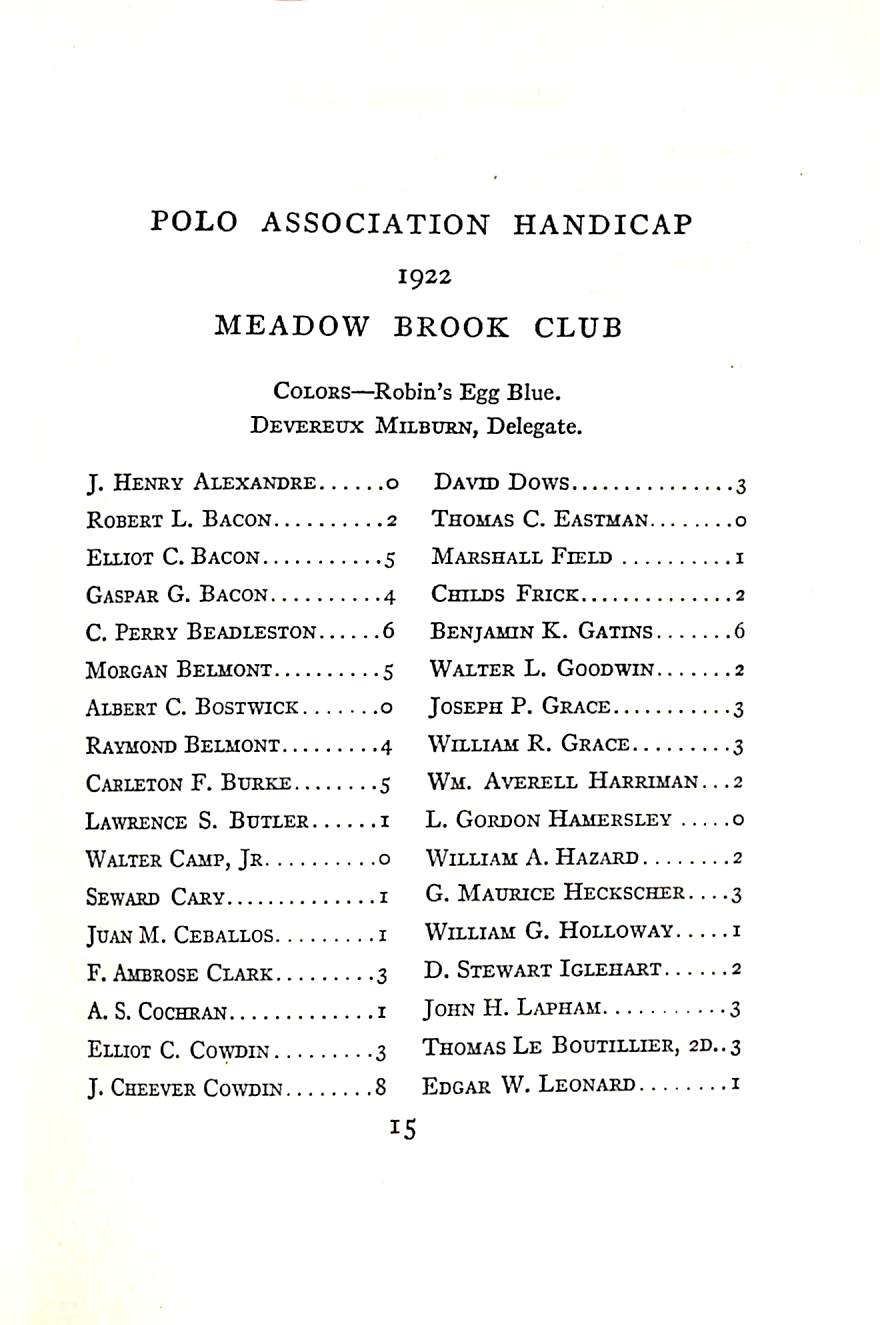"Meadow Brook Club M.B.H. Year Book" 1922