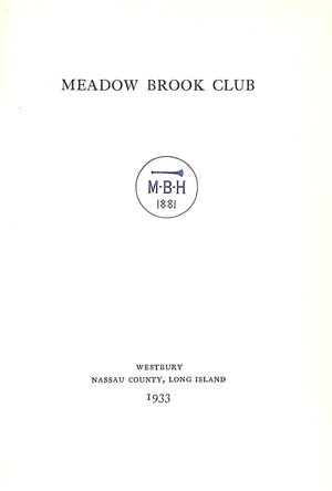 "Meadow Brook Club M.B.H. Year Book" 1933