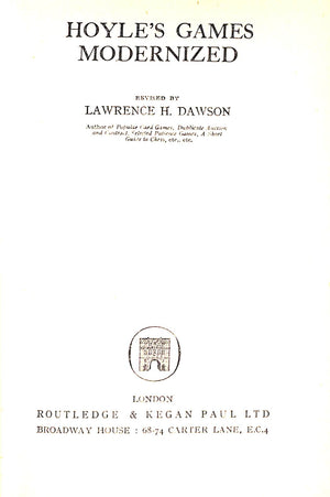 "Hoyle's Games Modernized" 1952 DAWSON, Lawrence H.