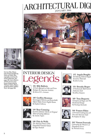 Architectural Digest: Interior Design Legends January 2000
