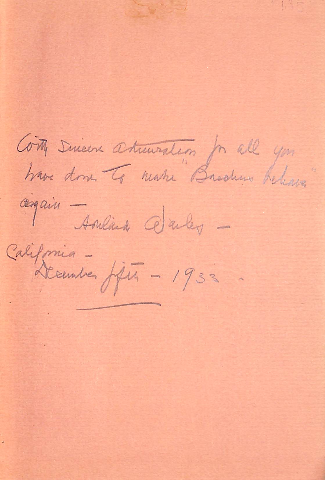 "Bacchus Behave! The Lost Art Of Polite Drinking" 1933 WHITAKER, Alma (INSCRIBED)