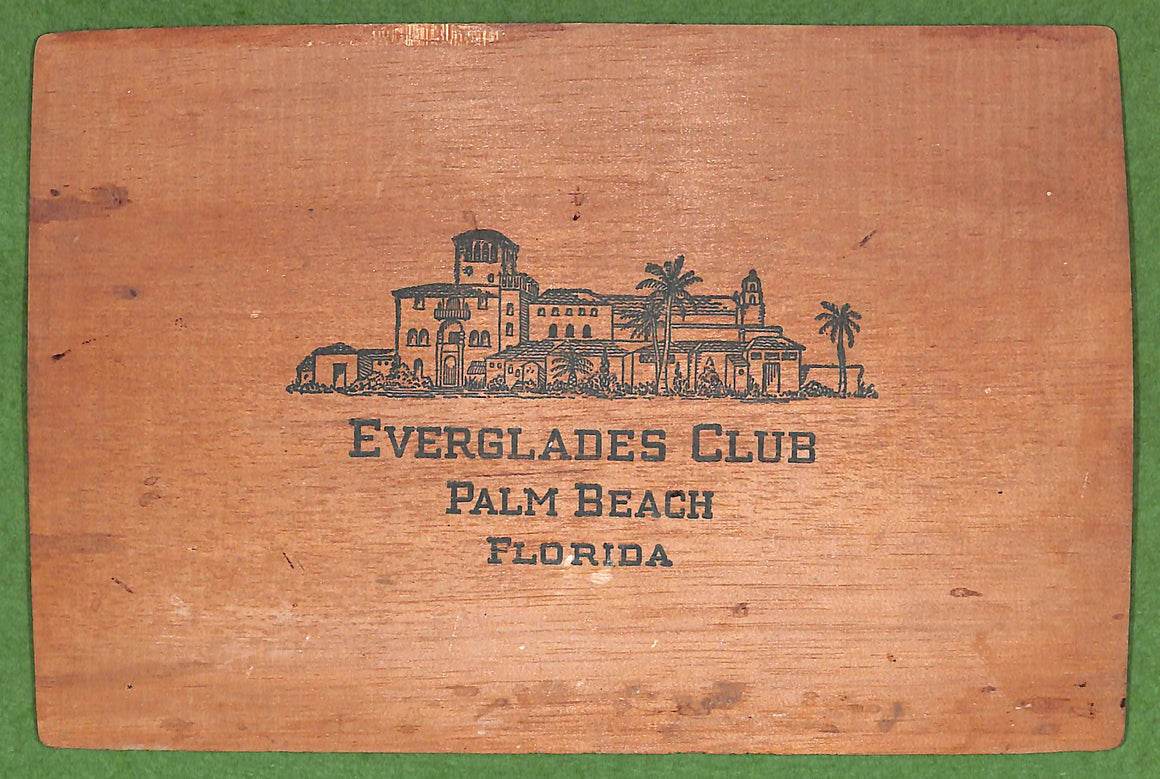 Everglades Club Palm Beach Florida Cigar Box Lid
