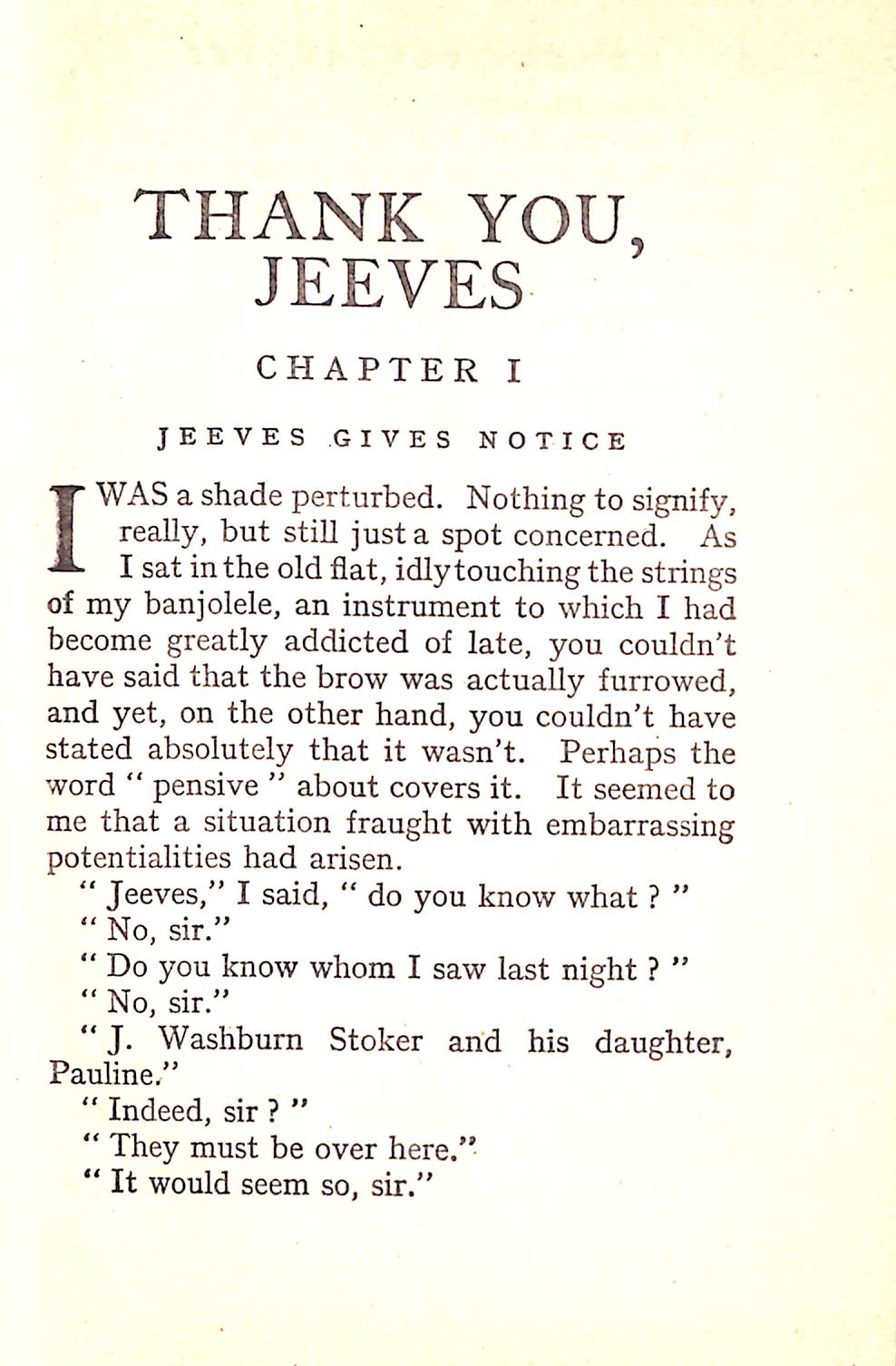 "Thank You, Jeeves" 1951 WODEHOUSE, P.G.