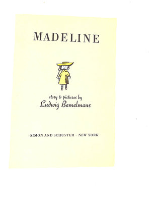 "Madeline" 1939 BEMELMANS, Ludwig