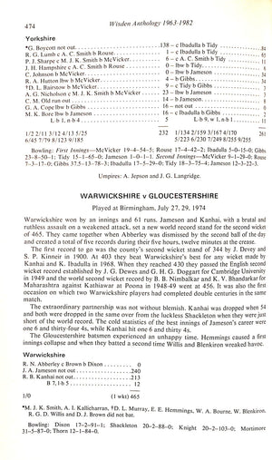 "Wisden Anthology: 2 Vol. 1940-1963 & 1963-1982" 1983 GREEN, Benny [edited by]
