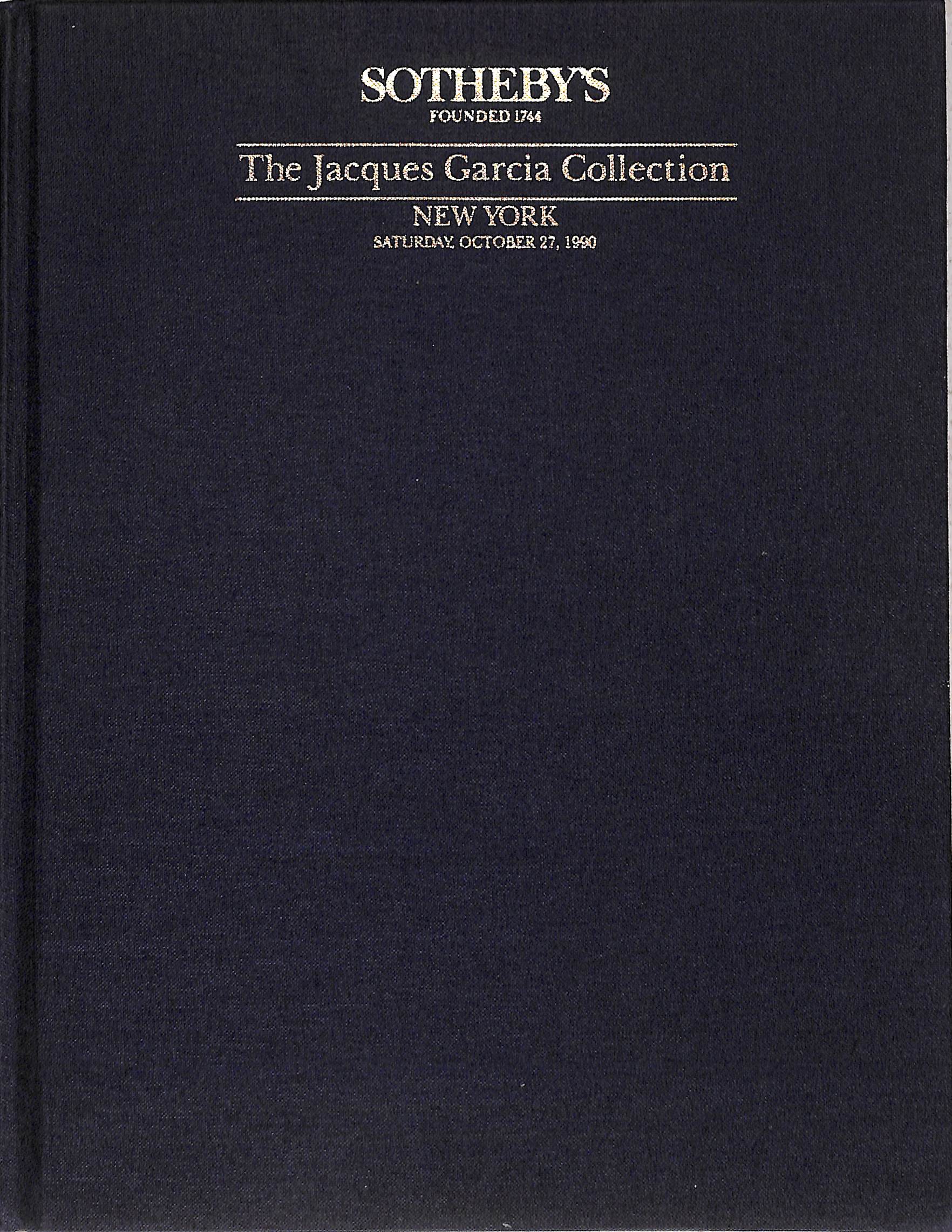 The Jacques Garcia Collection 1990 Sotheby's New York (SOLD)
