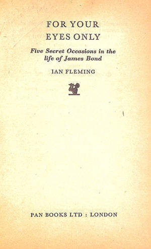 "For Your Eyes Only" 1963 FLEMING, Ian
