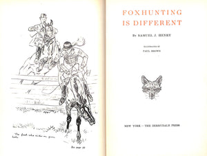 "Foxhunting Is Different" 1938 HENRY, Samuel J.