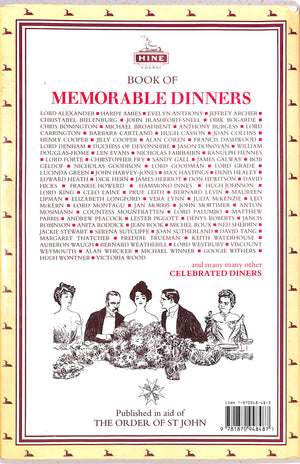 "Memorable Dinners" 1991 NIMMO, Derek [edited by]