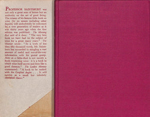 "Notes On A Cellar-Book" 1953 SAINTSBURY, George