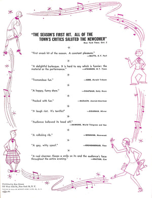 "The Boy Friend: A New Musical Comedy Of The 1920's" 1954 Program