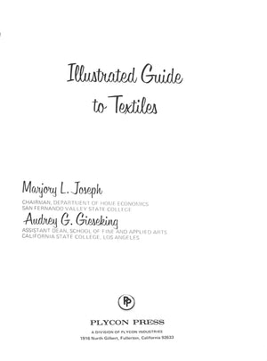 "Illustrated Guide To Textiles" 1971 JOSEPH, Marjory L.