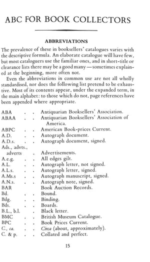 "ABC For Book Collectors" 1997 CARTER, John (SOLD)