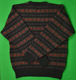 Brooks Brothers Fair Isle Wool Hand Loom Knit Sweater Made In Scotland Sz: XL