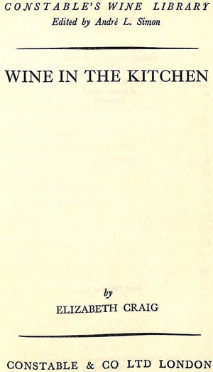 "Wine In The Kitchen" 1934 CRAIG, Elizabeth
