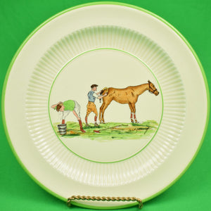 "Set of 7 Cyril Gorainoff by Rigways Old Ivory Yellow Polo Player Plates" (SOLD)