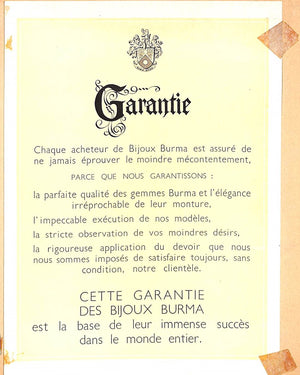 "Bijoux Burma" c1930s