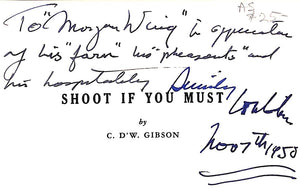 "Shoot If You Must" 1950 GIBSON, C. D'W.